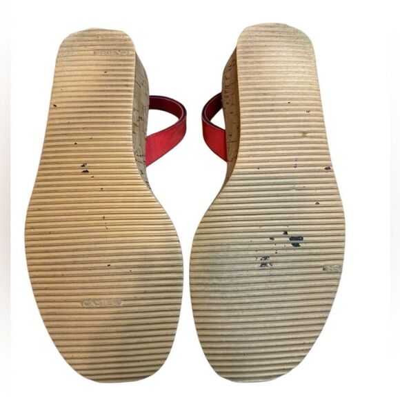 CalaXini Leather Peep Toe Wedge Sandal - Picture 10 of 12